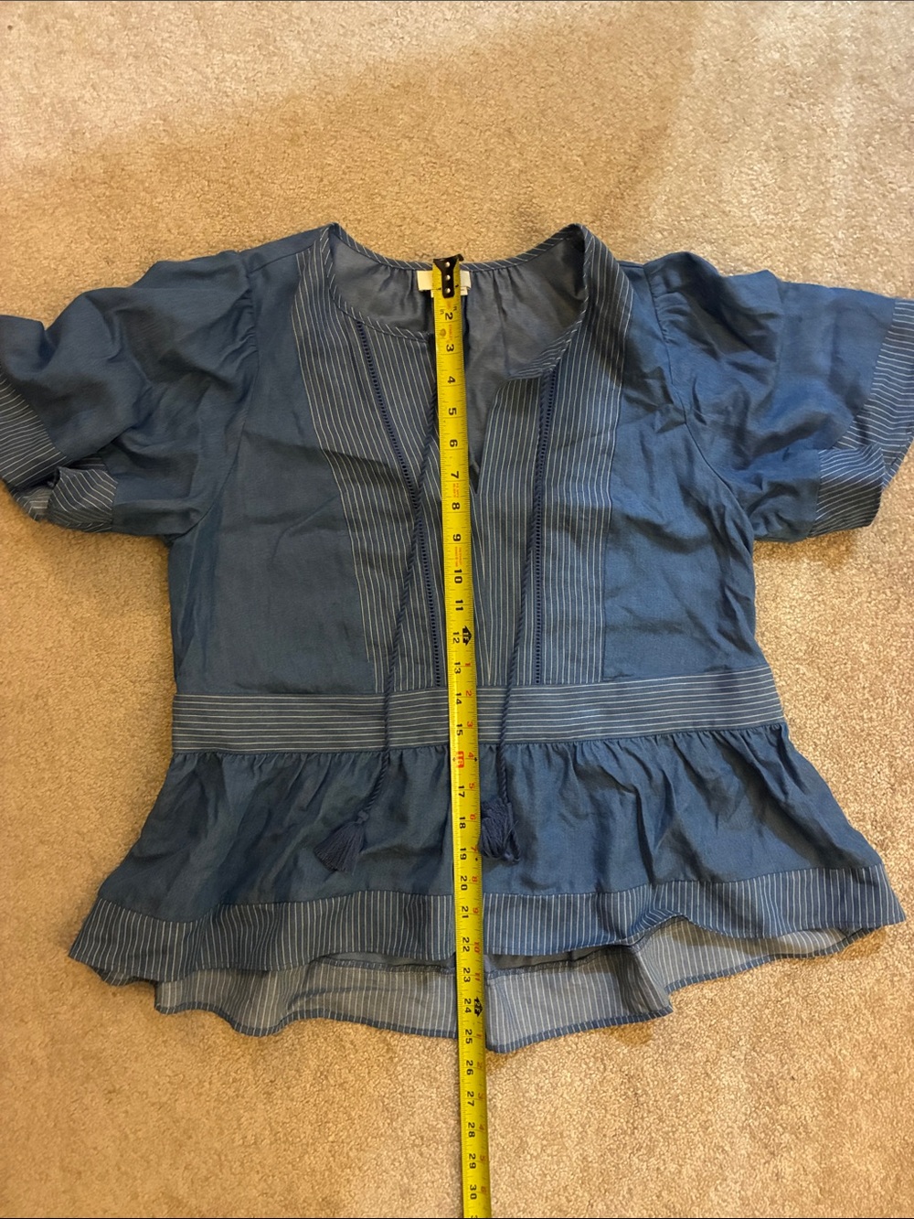 Kate Spade Blue Ruffled Blouse - Picture 6 of 6